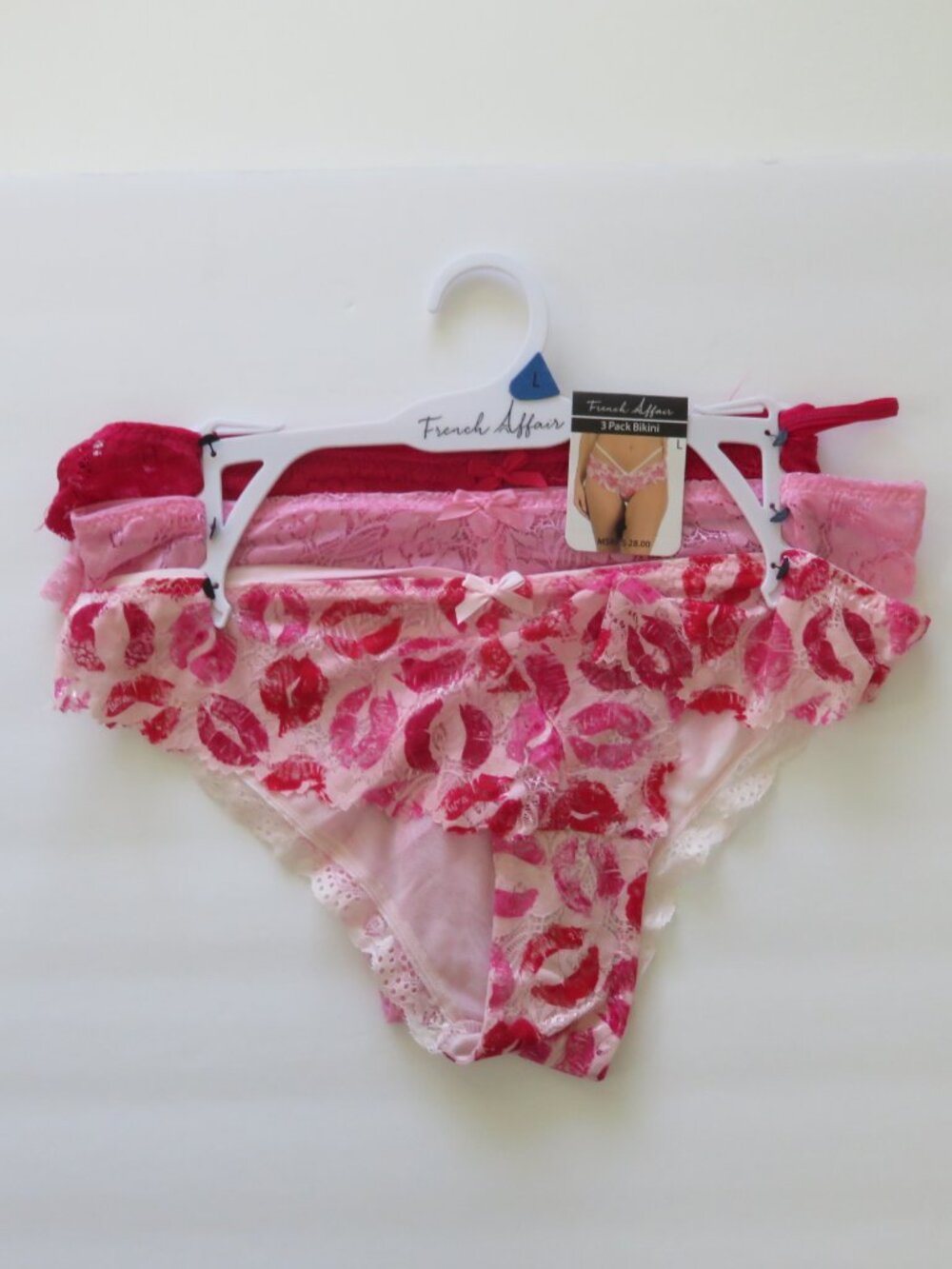 (#127) French Affair 3 pack Bikini String lace panties underwear
